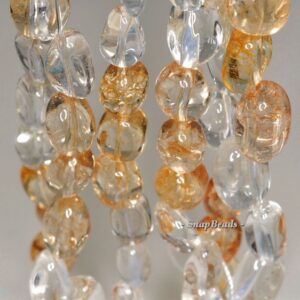 18x12-10x9mm Citrine Rock Crystal Mix Quartz Gemstone Nugget Loose Beads 7.5 Inch Half Strand (90191088-b36-571)