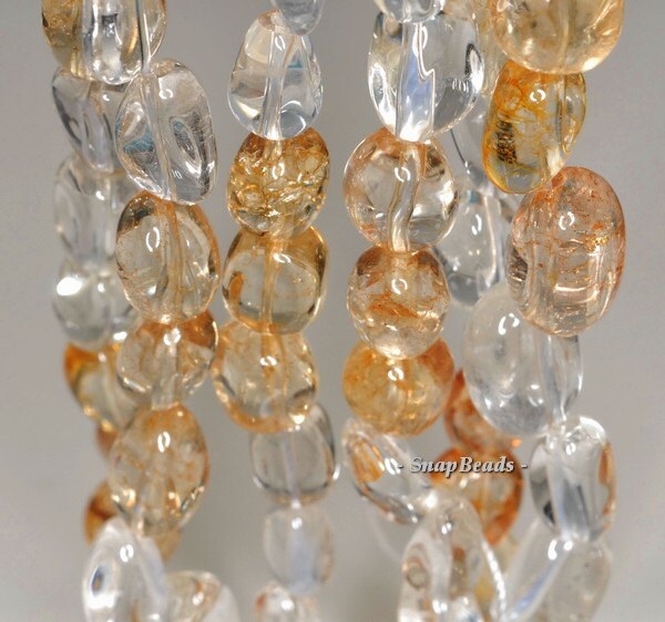 18x12-10x9mm Citrine Rock Crystal Mix Quartz Gemstone Nugget Loose Beads 7.5 Inch Half Strand (90191088-b36-571)