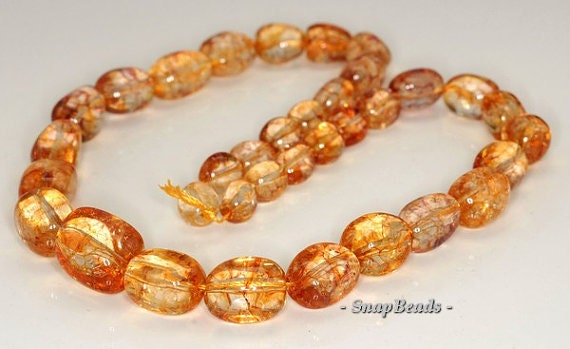 18x15-12x10mm Citrine Quartz Gemstone Gradated Nugget Loose Beads 19 Inch Full Strand Lot 1,2,6, And 12 (90191527-b42-588)