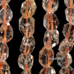 19x10-12x10mm Citrine Quartz Gemstone Faceted Nugget Loose Beads 7.5 Inch Half Strand (90191295-b17-529)