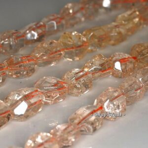 20x14-12x11mm Citrine Quartz Gemstone Faceted Nugget Loose Beads 7.5 Inch Half Strand (90191297-b17-529)