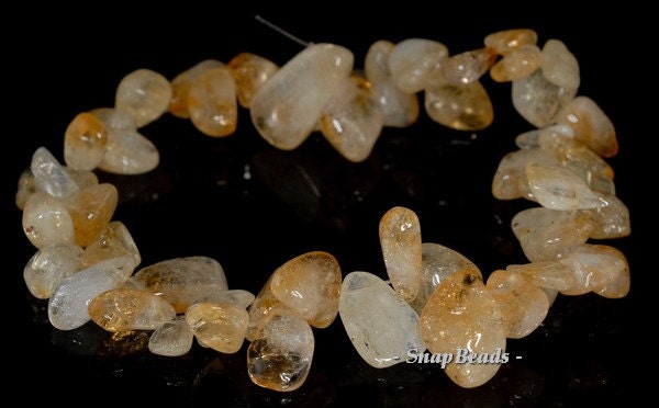 20x14-14x10mm Citrine Quartz Gemstone Pebble Nugget Loose Beads 7 Inch Half Strand (90144118-b16-527)