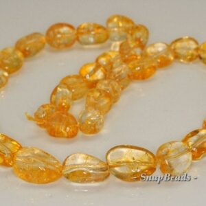 21x14-13x11mm Citrine Quartz Gemstone Gradated Nugget Loose Beads 19 Inch Full Strand (90191421-b41-585)