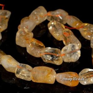22x13-13x9mm Citrine Quartz Gemstone Nugget Loose Beads 7 Inch Half Strand (90191229-b23-541)