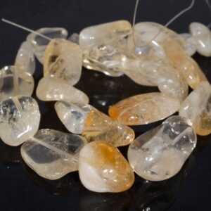 22x20-14x13mm Natural Citrine Gemstone Nugget Pebble Loose Beads 15.5 Inch Full Strand (80003378-b85)