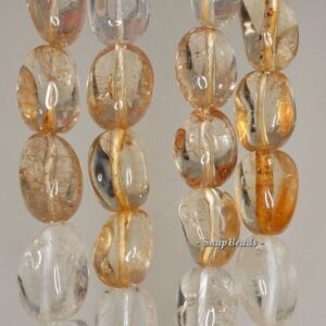 23x11-14x10mm Citrine Smoky Rock Crystal Mix Quartz Gemstone Nugget Loose Beads 16 Inch Full Strand (90191000-b39-582)