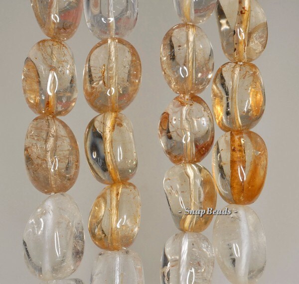 23x11-14x10mm Citrine Smoky Rock Crystal Mix Quartz Gemstone Nugget Loose Beads 16 Inch Full Strand (90191000-b39-582)