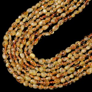 6-8mm Natural Citrine Yellow Gemstone Pebble Nugget Loose Beads Bulk Lot 1,2,6,12 And 50 (d183)