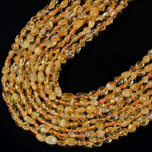 6-8mm Natural Citrine Gemstone Pebble Nugget Loose Beads Bulk Lot 1,2,6,12 And 50 (d183)