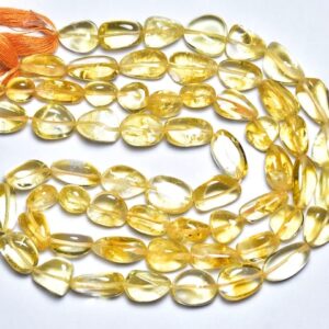 Beautiful Citrine Nugget Beads - 13 Inches - Natural Citrine Smooth Nugget Shape,,size Is 8-13mm #430