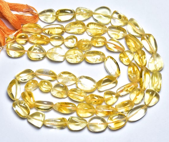 Beautiful Citrine Nugget Beads - 13 Inches - Natural Citrine Smooth Nugget Shape,,size Is 8-13mm #430