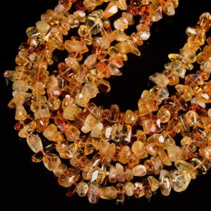 Natural Citrine Gemstone Grade Aaa Pebble Nugget Chip 10-14mm Loose Beads 7.5 Inch Half Strand (80019833-d601)