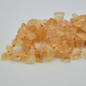 Raw Citrine Gemstone Nugget Beads - 10mm - 16mm X 6mm - 12mm - 15" Strand