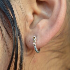 Citrine 925 Sterling Silver Hoop Earrings