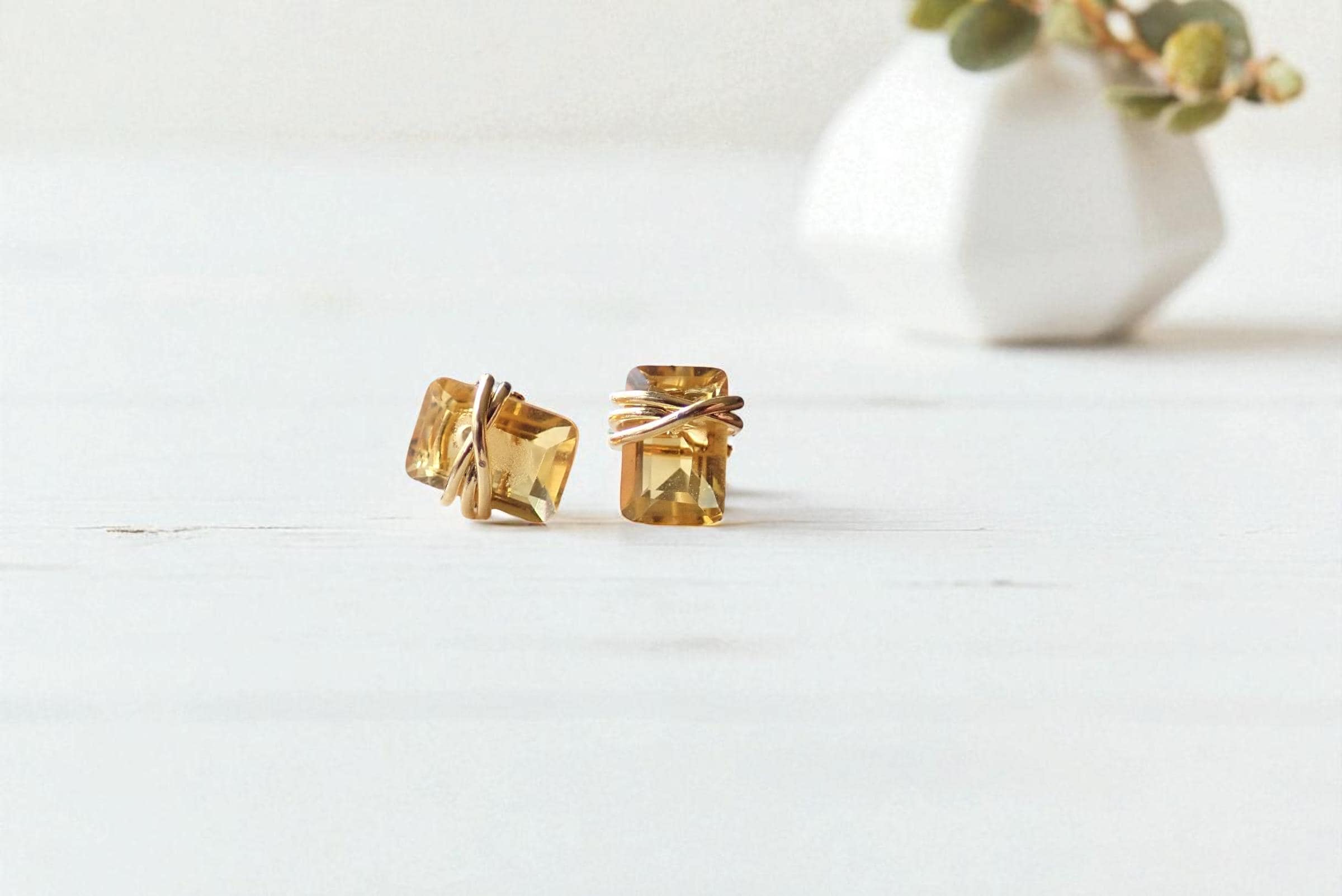 Dainty Citrine Stud Earrings 14k Gold Fill | Tiny Yellow Gemstone Earrings | November Birthstone Jewelry,wire Wrapped Gemstone Post Earrings Dainty Citrine Stud Earrings 14k Gold Fill | Tiny Yellow Gemstone Earrings | November Birthstone Jewelry,wire Wrapped Gemstone Post Earrings