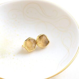 Raw Citrine Stud Earrings, Natural Citrine Post Earrings, Citrine Jewelry, November Birthstone, Crystal Stud Earrings, Raw Gemstone Earrings