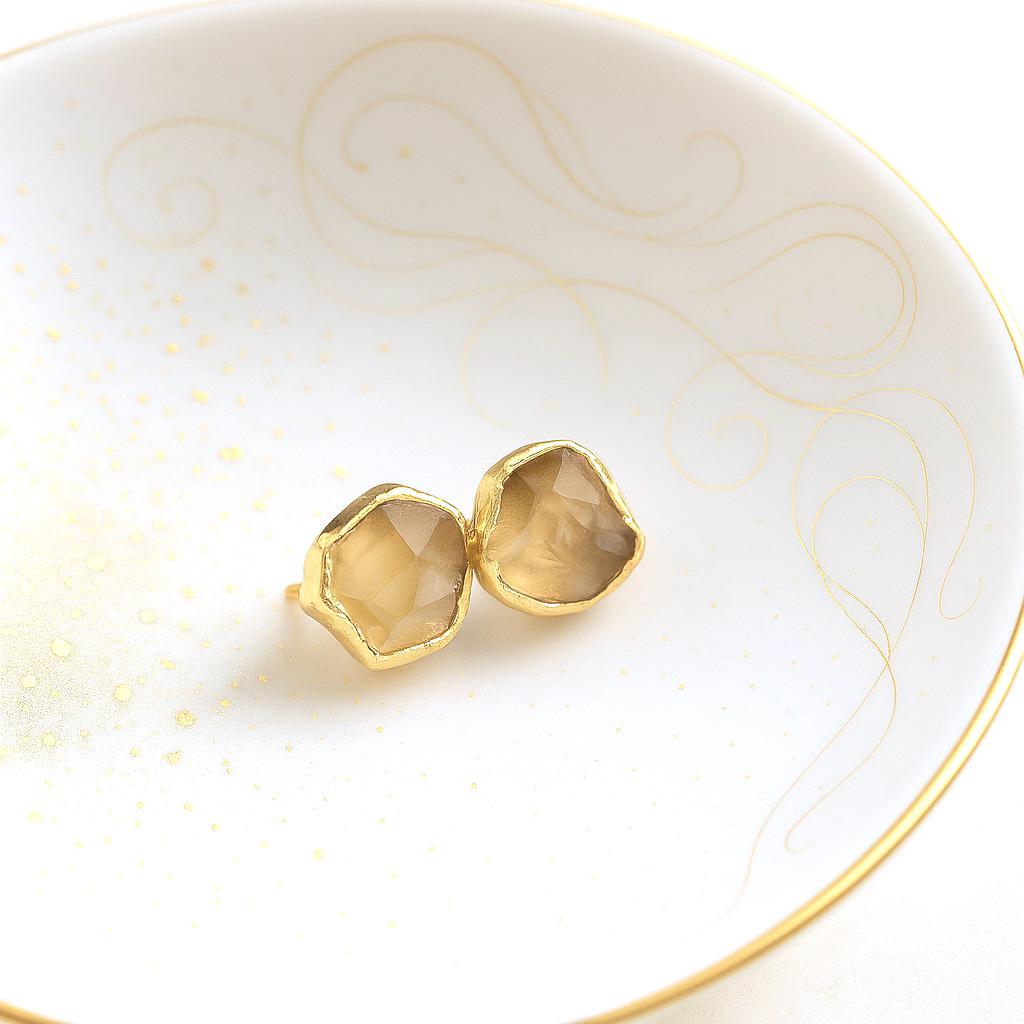 Raw Citrine Stud Earrings, Natural Citrine Post Earrings, Citrine Jewelry, November Birthstone, Crystal Stud Earrings, Raw Gemstone Earrings