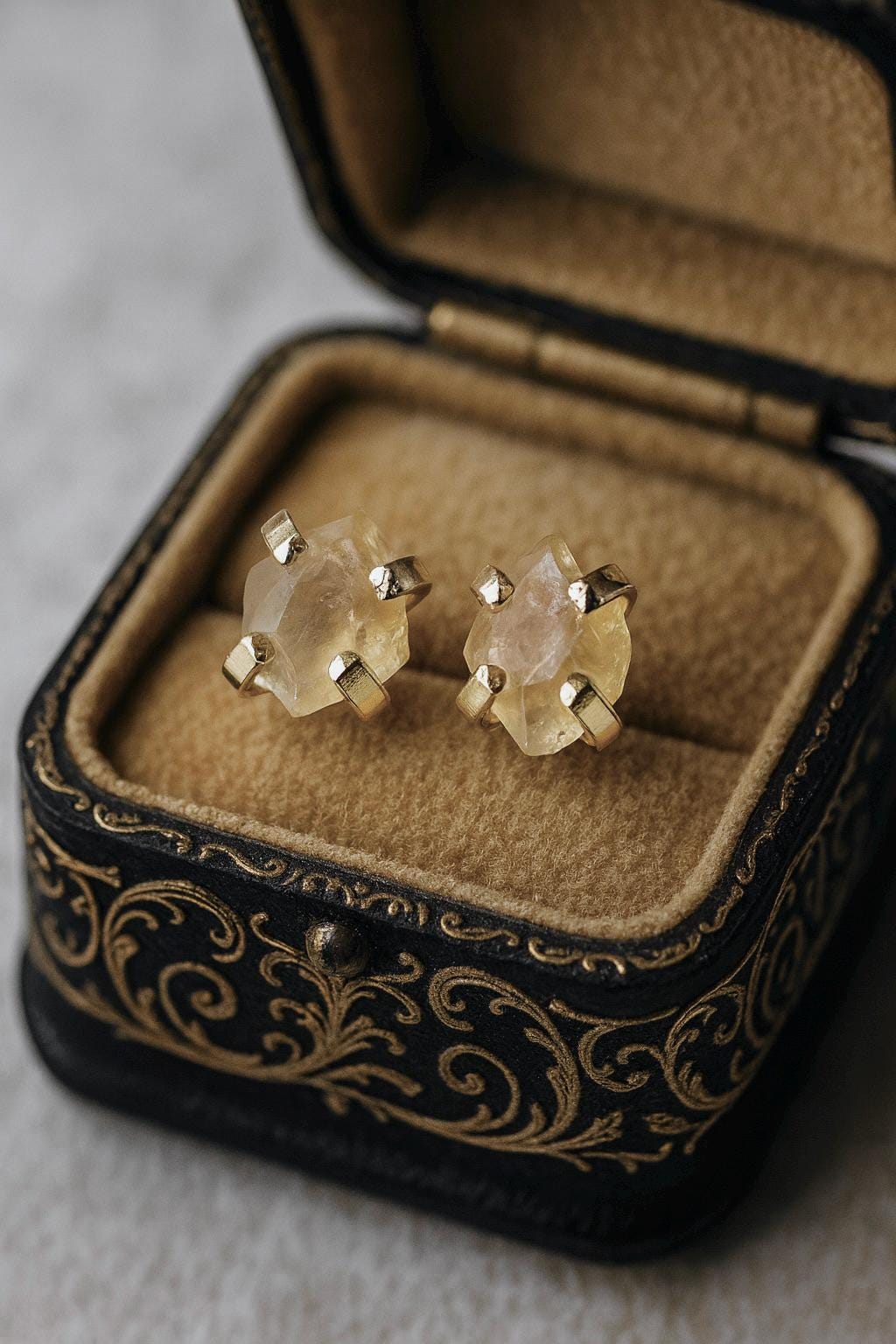 Raw Citrine Studs Earrings, Natural Gemstone Post Earring, November Birthstone Gift, Rough Crystal Earrings, Raw Stone Earrings, Citrine Jewelry