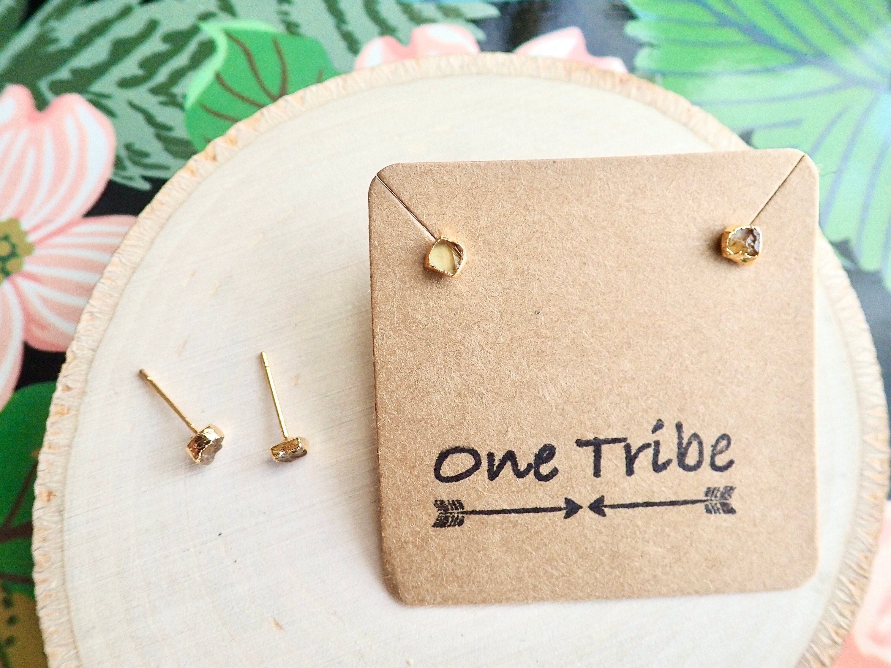 Tiny Citrine Earrings, Dainty Citrine Stud Earrings, November Birthstone, Tiny Gemstone Earrings,second Piercing, Citrine Birthstone Gift