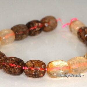 12x10mm Citrine Smoky Mix Quartz Gemstone Faceted Barrel Drum Loose Beads 7.5 inch half Strand (90144228-B32-559)