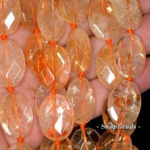 20x15mm Honey Citrine Gemstone Yellow Faceted Oval 20x15mm Loose Beads 7 Inch Half Strand (90145978-425)