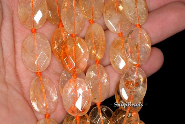 20x15mm Honey Citrine Gemstone Yellow Faceted Oval 20x15mm Loose Beads 7 Inch Half Strand (90145978-425)