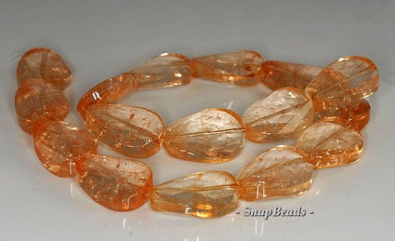 25x18mm Citrine Quartz Gemstone Twist Faceted Oval Loose Beads 7.5 Inch Half Strand Lot 1,2 And 6 (90191289-b17-530)