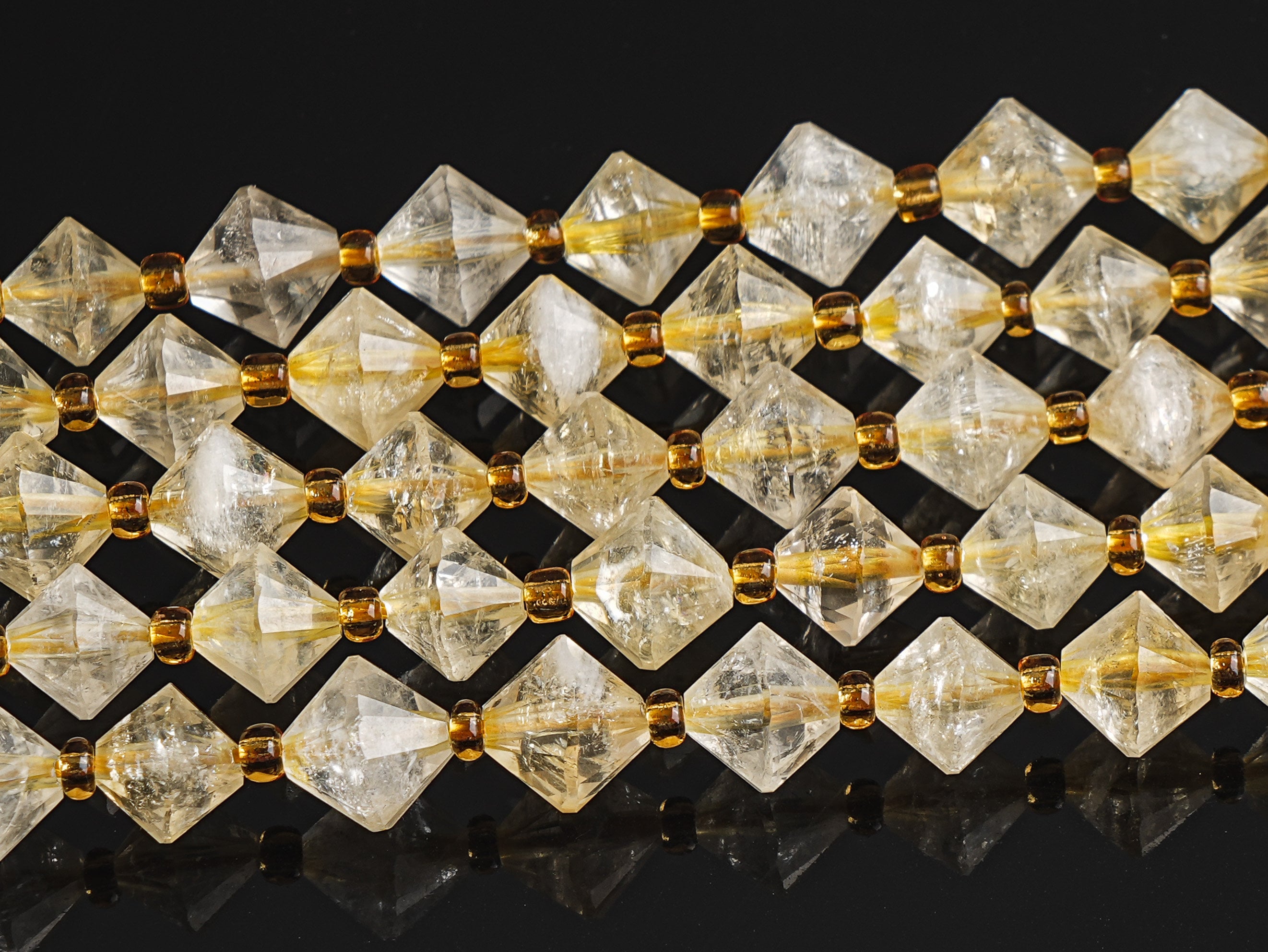 6mm Yellow Citrine Beads Grade Aa Genuine Natural Gemstone Bicone Faceted Loose Beads 15"/7.5" Bulk Lot Options