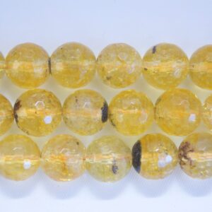 citrine 8mm 10mm 12mm Faceted Round Gemstone Beads--15.5 inch strand--on sale