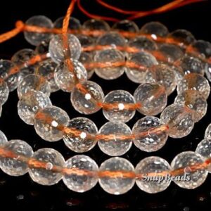 8mm Citrine Quartz Gemstone Faceted Round Loose Beads 7.5 inch Half Strand LOT 1,2,6 and 12 (90191327-B14-524)