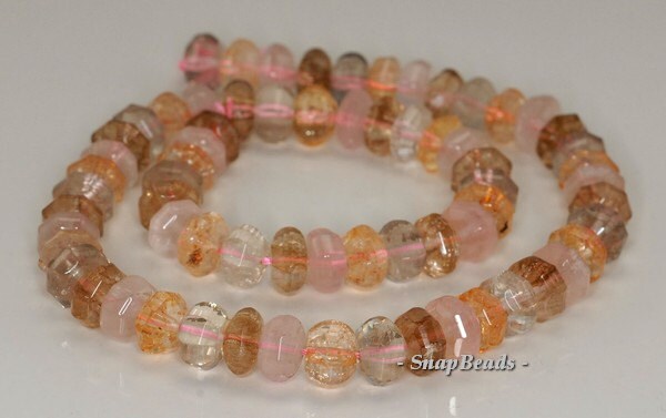 9x7mm Citrine Rose Smoky Rock Crystal Mix Quartz Gemstone Faceted Rondelle Loose Beads 7.5 Inch Half Strand (90144180-b33-562) 9x7mm Citrine Rose Smoky Rock Crystal Mix Quartz Gemstone Faceted Rondelle Loose Beads 7.5 Inch Half Strand (90144180-b33-562)