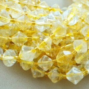 Citrine Beads (Bicone)(Faceted)(8mm)(16"Strand)