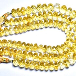 BIG Citrine Rondelle Beads  - 8 inches -Natural Superb Quality Faceted Citrine Rondelle - Size is 9 - 10 mm #598