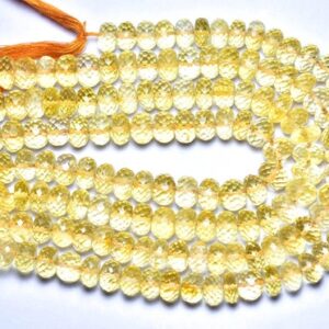 Big Citrine Rondelle Beads - 7 inches -Beautiful Natural Faceted Citrine Rondelle - Size is 8.5 - 9 mm #2603