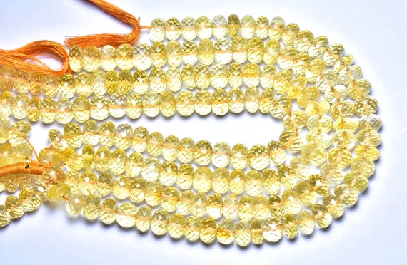 Big Citrine Rondelle Beads - 7 Inches -beautiful Natural Faceted Citrine Rondelle - Size Is 8.5 - 9 Mm #2603 Big Citrine Rondelle Beads - 7 Inches -beautiful Natural Faceted Citrine Rondelle - Size Is 8.5 - 9 Mm #2603
