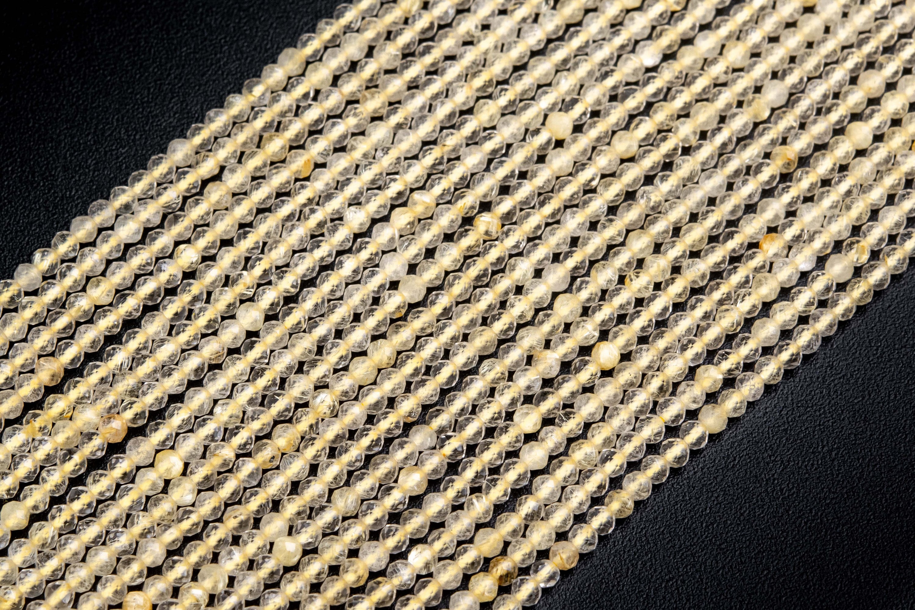 Genuine Natural Faint Yellow Citrine Loose Beads Grade Aa Faceted Round Shape 2mm