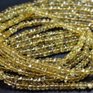 Golden Citrine Rondelle Beads - 13 inches - Natural Microcut Faceted Citrine Rondelle -Very Finest Quality Citrine - Size is 5.5 mm #1219