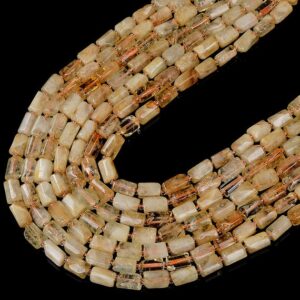 Natural Citrine Gemstone 12X8MM Faceted Cylinder Round Tube Loose BeadsBULK LOT 1,2,6,12 and 50 (D464)
