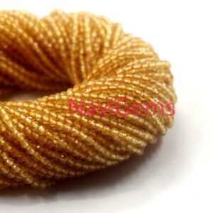 Natural Citrine Gemstone Beads: Yellow Faceted Rondelle, 2.5mm, 13" Strand