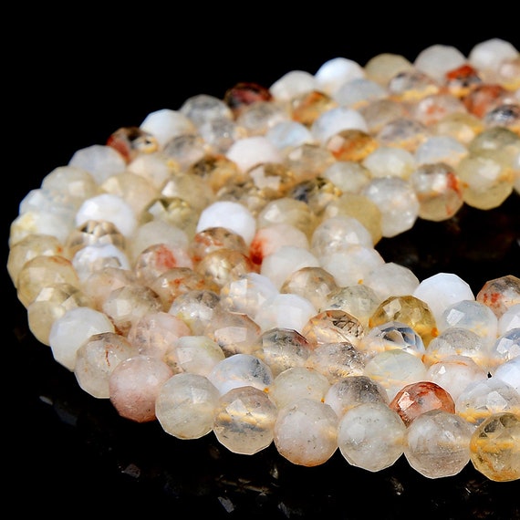 Natural Citrine Gemstone Grade A Micro Faceted Round 4mm 6mm Loose Beads Bulk Lot 1,2,6,12 And 50 (p96)