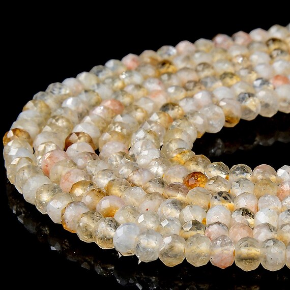 Natural Citrine Gemstone Grade A Micro Faceted Rondelle 4x3mm Loose Beads Bulk Lot 1,2,6,12 And 50 (p91)