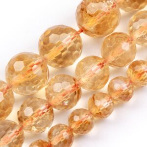 Yellow Citrine Beads Genuine Natural Grade Aaa Gemstone Micro Faceted Round Loose Beads 6mm 8mm 10mm Bulk Lot Options