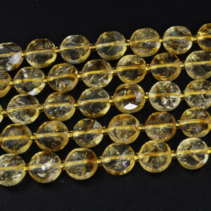 Yellow Citrine Beads Grade Aa 8mm 10mm Genuine Natural Gemstone Faceted Coin Loose Beads 15"/7.5" Bulk Lot Options