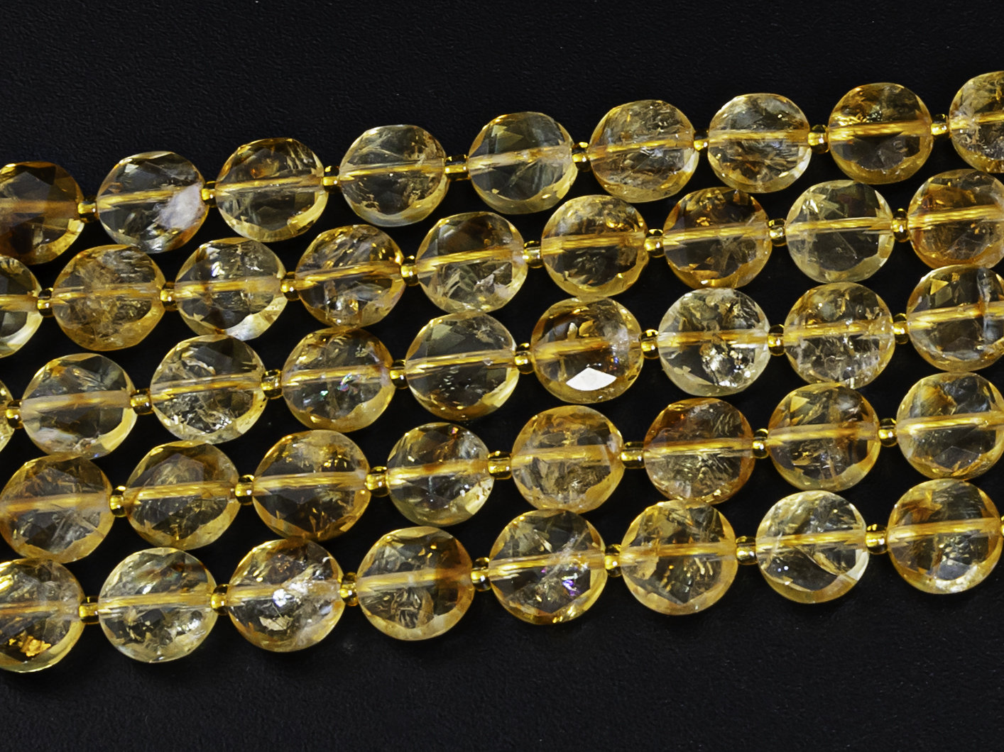 Yellow Citrine Beads Grade Aa 8mm 10mm Genuine Natural Gemstone Faceted Coin Loose Beads 15"/7.5" Bulk Lot Options