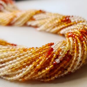 2.5mm Citrine Faceted Rondelles Natural Citrine Shaded Beads For Necklace Citrine Jewelry (1str - 5str Options) - Dga63