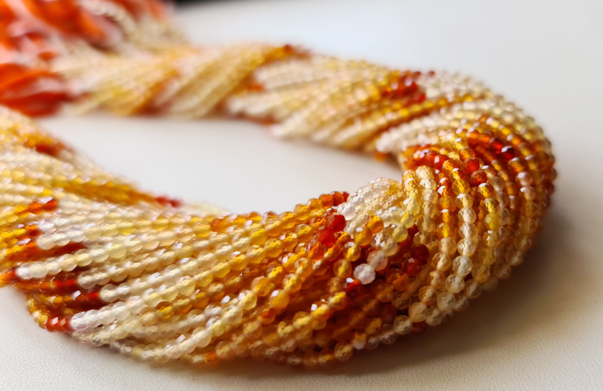 2.5mm Citrine Faceted Rondelles Natural Citrine Shaded Beads For Necklace Citrine Jewelry (1str - 5str Options) - Dga63