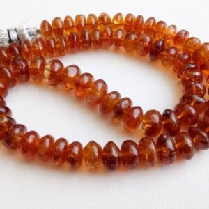 7.5-9mm Citrine Plain Rondelle Beads, Sparkling Honey Orange Huge Citrine Plain Rondelle, Dark Citrine For Necklace (6.5in To 13in) - Pusnt1