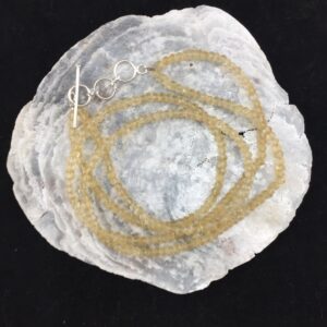 Citrine Baroque Beaded Necklace, Double Strand Adjustable Sterling Toggle Clasp (p-1)
