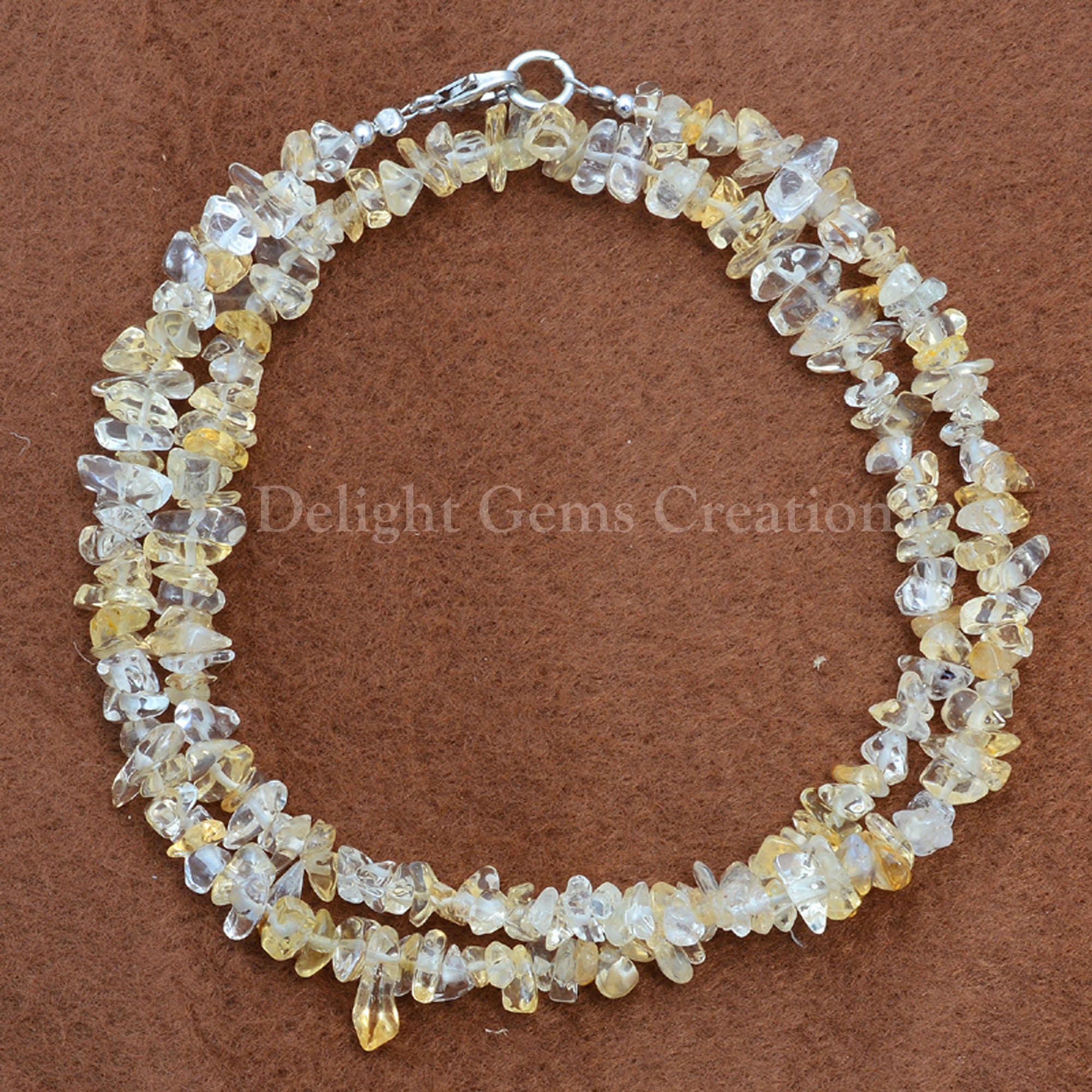 Citrine Chip Bead Necklace, Uncut Gemstone Nugget Jewelry
