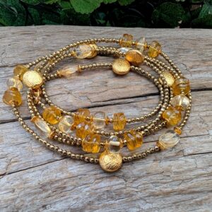 Golden Citrine Necklace, Long Necklace, Citrine Gold Necklace, Layering Necklace, Double Wrap Necklace, Sparkle Necklace